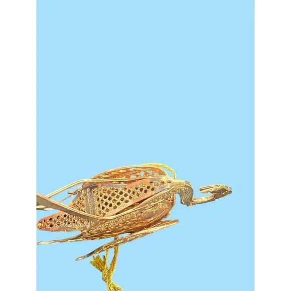 VTG Baldwin Flamingo Ornament 3D Tropical Collection Rose Gold Metal Filigree - Picture 9 of 11